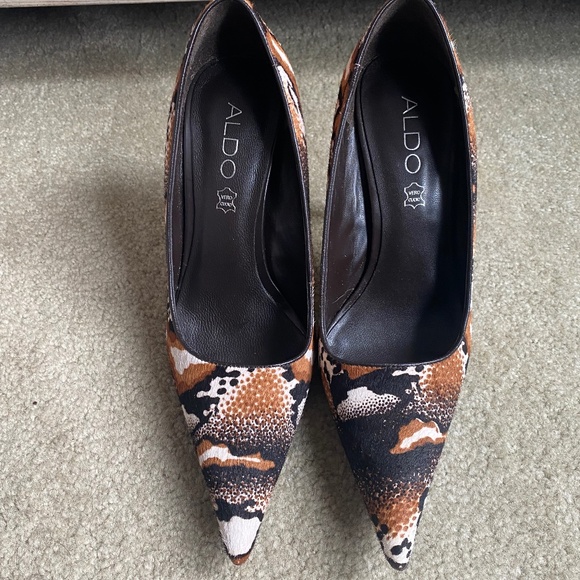 Aldo Animal Print Pony Hair Heels, Size 39 - Picture 2 of 9